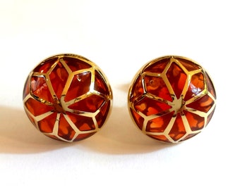 REDÓ FLORENCE 1989 - Earrings GIULIA, 18Kt gold (yellow, white or rose) with unbreakable cathedral enamels. Handmade in Florence - Italy