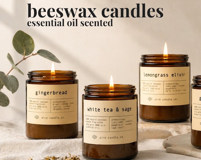 Beeswax Candles: Essential Oil Scented, All Natural & Non-Toxic, Hand-Poured on Cape Cod, MA