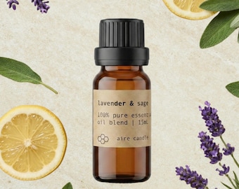 Lavender & Sage Essential Oil Blend: 100% Pure, Therapeutic Grade Aromatherapy Diffuser Blend (15 mL)