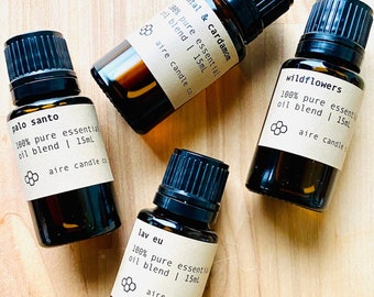 Mélanges d'huiles essentielles 100 % pures | Mélanges végétaliens artisanaux sur mesure pour diffuseurs et aromathérapie | Qualité thérapeutique de haute qualité | 15 ml