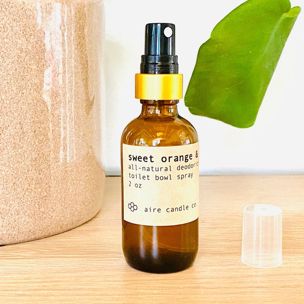 Sweet Orange & Clove: Toilet Bowl Spray | All Natural Before-You-Go Poo Spray | Meant to Trap Stinky Odors | Toilet Deodorizer Spray | 2 oz