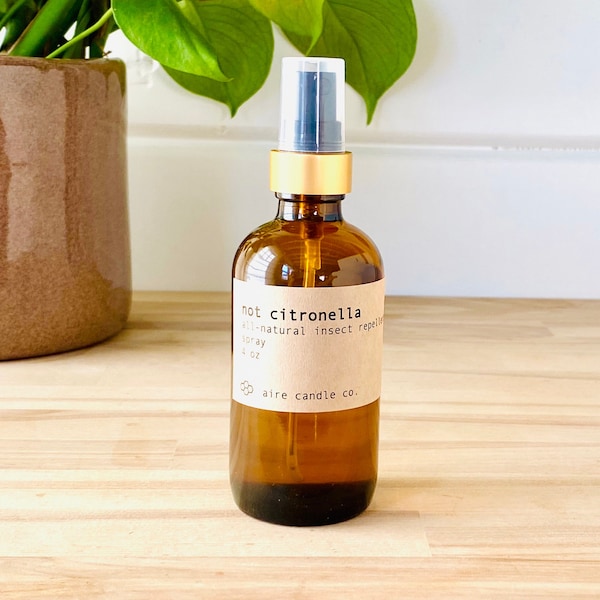Not Citronella: Natural Insect Repellent Spray | Natural Ingredients, Deet-Free Mosquito and Bug Deterrent Spray, Handmade by Aire Candle Co