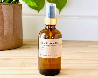 Not Citronella: Natural Insect Repellent Spray | Natural Ingredients, Deet-Free Mosquito and Bug Deterrent Spray, Handmade by Aire Candle Co