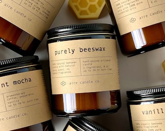 Beeswax Candles | 100% Pure Organic Beeswax and Pure Essential Oils | Non-Toxic, Sustainable, Clean Burning & Local | Handpoured in Cape Cod