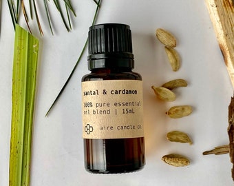 Santal & Cardamom Essential Oil Blend | 100% Pure, All Natural, Undiluted Blend for Diffusers, Aromatherapy | High Quality Therapeutic Grade