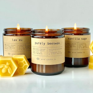 Beeswax Candles | 100% Pure Organic Beeswax and Pure Essential Oils | Non-Toxic, Renewable & Clean Burning | Handpoured in Cape Cod