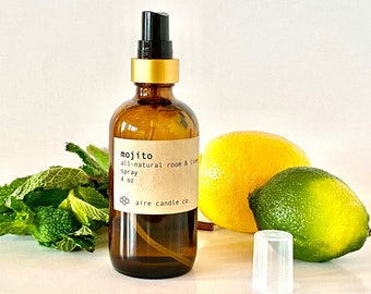 Mojito: Room + Linen Spray | All Natural Fabric Freshener | Bathroom and Shower Spray | Tropical, Aromatherapeutic Refresher, Spritzer, Mist