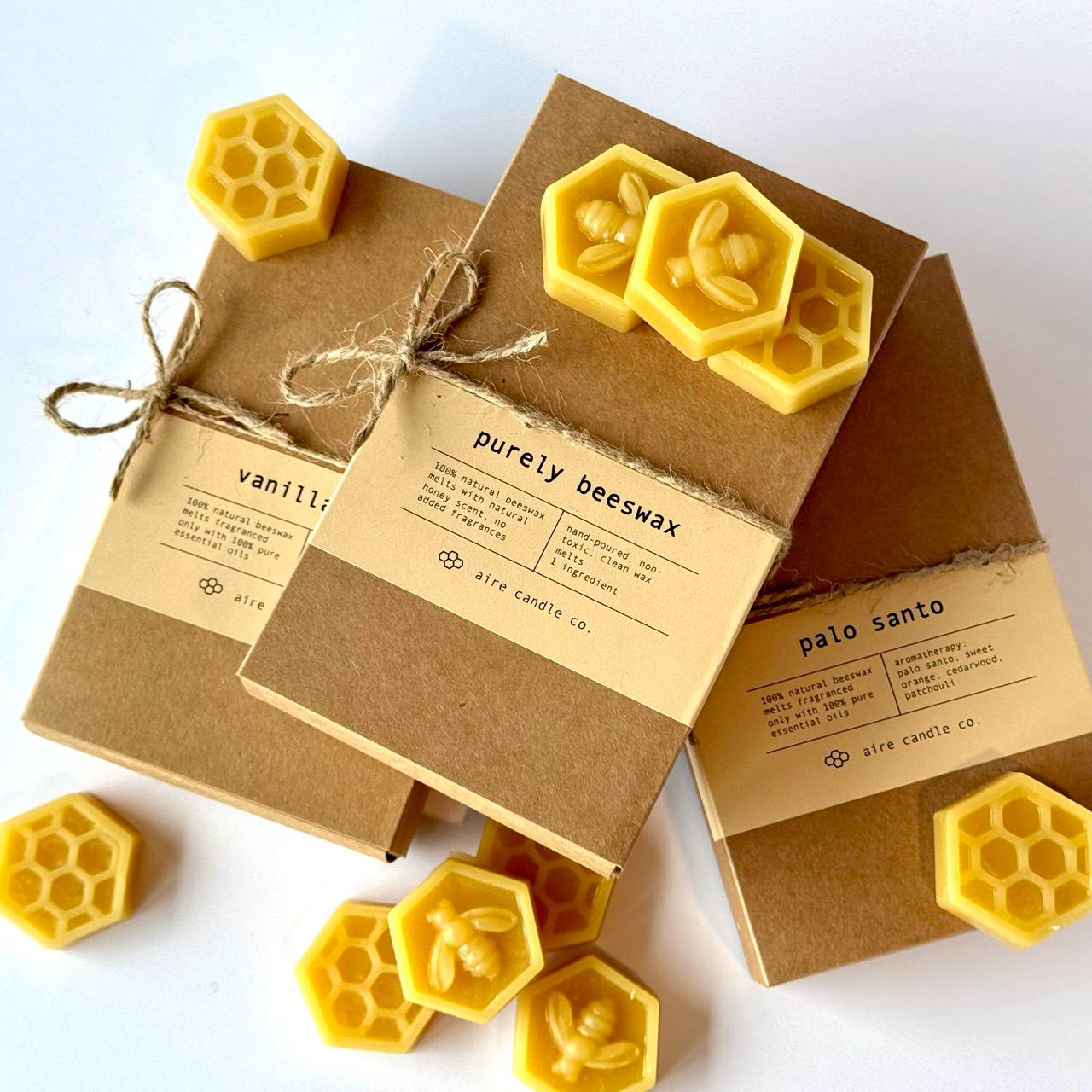 Pure Beeswax Melts | Honey Comb & Bee Tarts for Wax Warmers - Only 100% Pure Beeswax and Pure Essential Oils | Clean, Non-Toxic | Pack of 8