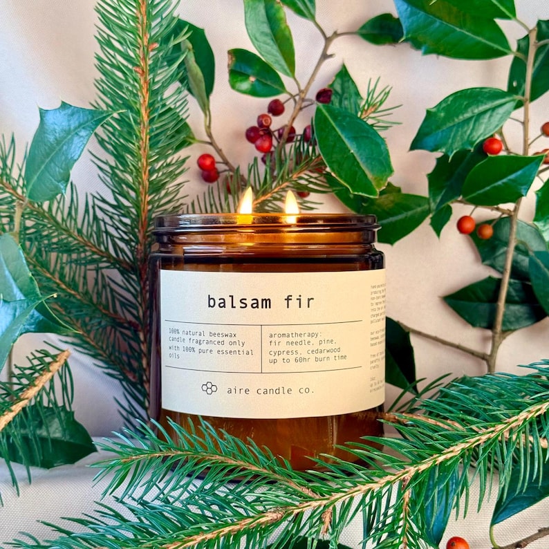 16 oz Balsam Fir candle with two wicks.