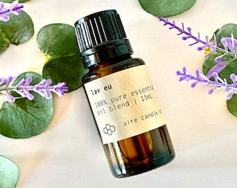 Lav Eu Essential Oil Blend | 100% Pure, Natural, Undiluted Vegan Blend | Lavender Eucalyptus Aromatherapy | High Quality Therapeutic Grade