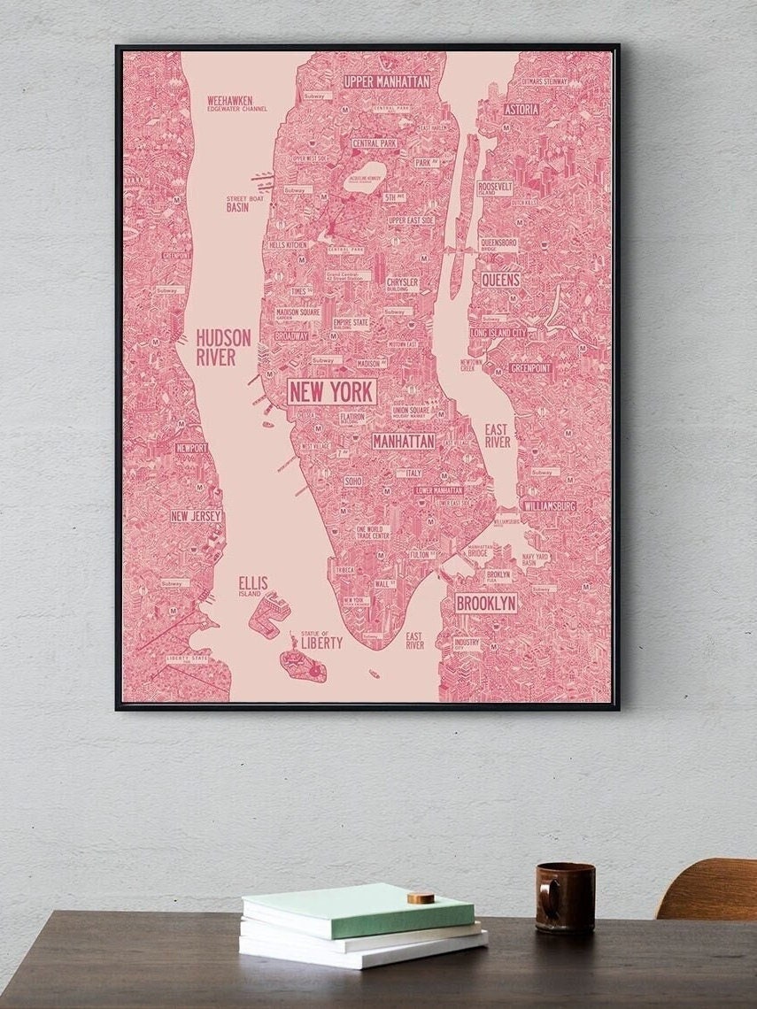 New York City Map NYC Poster Print Map New York City Poster Etsy