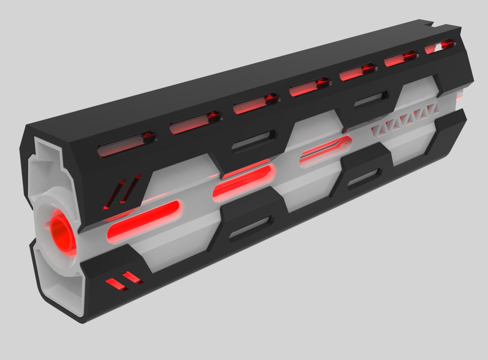 Railgun Barrel Cover With Integrated LED Slots STL for Etsy Australia