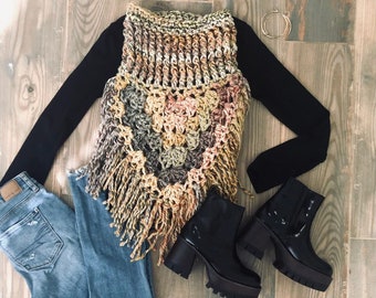 Handmade Oversized Winter scarf, women&#39;s cozy scarf, handmade gift, crochet scarf, winter fashion accessories, multi-colored scarf,