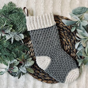 Gray farmhouse Handmade Stocking, Rustic Christmas Decor, Christmas Stocking, handmade gift, rustic farmhouse stocking, keepsake stocking
