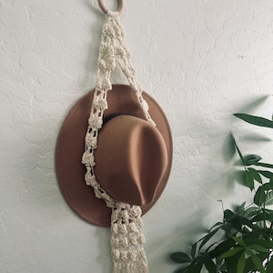 White Bohemian Hat Hanger,hat storage, hat rack, functional wall art, boho home decor, housewarming gifts, mothers day gift, hat rack