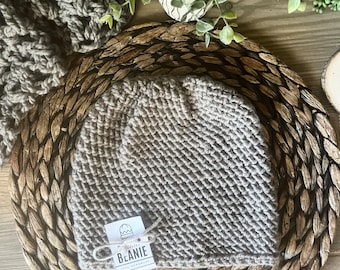 Gray Slouchy Beanie, Gray Minimalist Beanie, unisex winter hat, neutral colored beanie, handmade gift, winter fashion accessories, toque hat