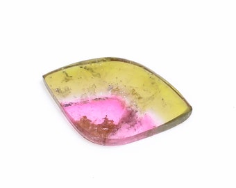 Natural Watermelon Tourmaline Fancy Shape Slice Loose Gemstone For Making Jewelry 2.5 Ct. 16X11X1 mm Y-7797