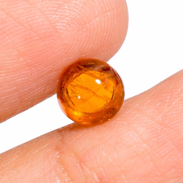 Mandarin Garnet Round Shape Cabochon Natural loose gemstone For Making Jewelry 2.5 Ct. 7X7X4 mm Y-5457