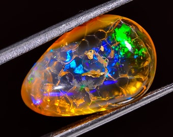 Ethiopian Opal with matrix Fancy Shape Cabochon Loose Gemstone For Making Jewelry 8 Ct. 19X12X6 mm Y-7834