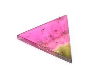 Natural Watermelon Tourmaline Triangle Shape Slice Loose Gemstone For Making Jewelry 2.5 Ct. 14X13X1 mm Y-7802