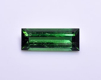 Natural Green Tourmaline Rectangle Shape Facit Cut Stone ( slightly inclusion ) Loose Gemstone For Making Jewelry 4.5 Ct. 17X7X5 mm Y-1843