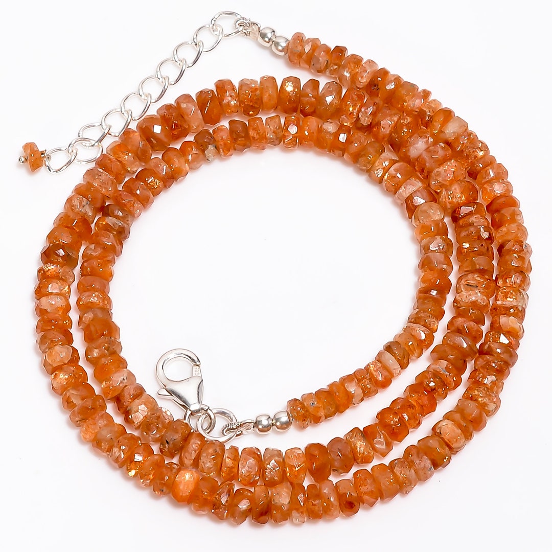 Collana Di Perline Sfaccettate Con Rondelle Di Peridoto Naturale Da 3-4 - Foto 8