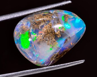 Ethiopian Opal with matrix Fancy Shape Cabochon Loose Gemstone For Making Jewelry 16 Ct. 20X15X9 mm Y-7820