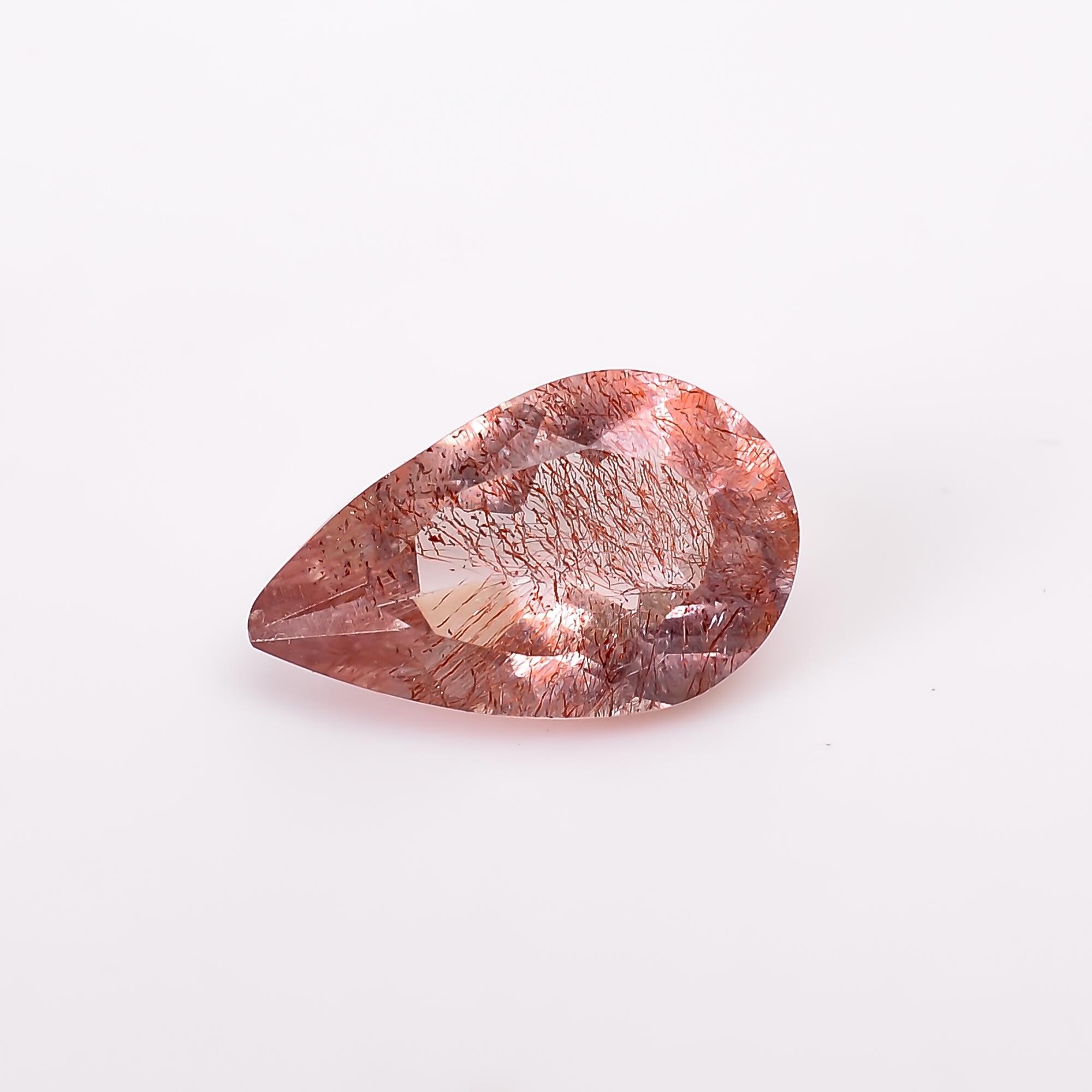 Pierre Lépidocrocite Naturelle Taillée Poire 23,5x15 Mm - 18,28 Carats - Qualité Exceptionnelle