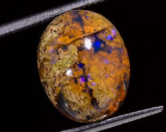 Ethiopian Opal with matrix Oval Shape Cabochon Loose Gemstone For Making Jewelry 6.5 Ct. 14X12X6 mm Y-7850
