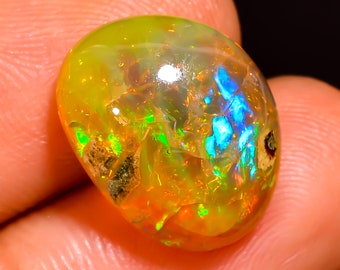 Ethiopian Opal with matrix Fancy Shape Cabochon Loose Gemstone For Making Jewelry 5.5 Ct. 15X12X6 mm Y-7830