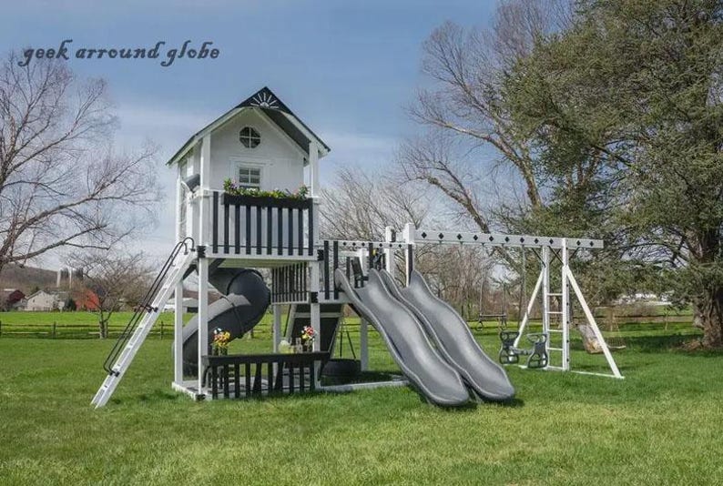 Rustic Aframe Wooden Playhouse Outdoor Kids Cottage With Porch