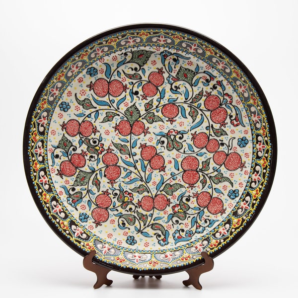 Usbekische Keramik, usbekischer Teller, Keramikteller, dekorativer Keramikteller, Vintage-Stil, handgefertigter Teller, Teller, Keramik, dekorativer Teller