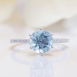 4.00 Ct Blue Diamond Ring With White Stone Accents, Best for gift Anniversary gift Birthday gift, With Certificate.