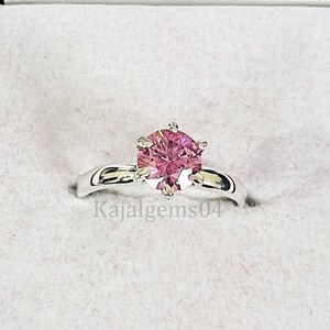 1.50 Ct Pink Diamond Ring Minimal Design Great Shine And Luster Certified ! Birthday Gift, Anniversary Gift, Christmas Gift