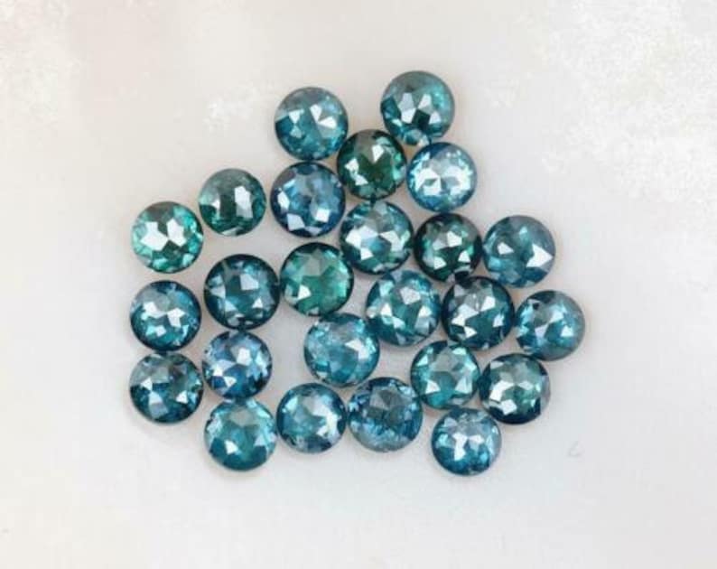 2.80-3.00ct Blue Diamond Rose Cut Round Faceted Carat Clarity Certified