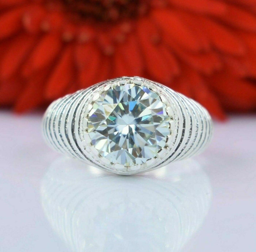 5 Ct Light Blue Diamond Ring Great Shine and Luster VVS1 Certified
