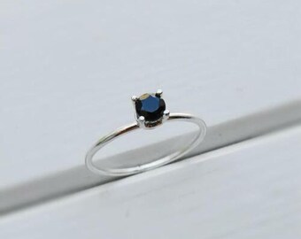 0.75 Ct Black Diamond Ring Quality AAA Certified ! Gift for her, Gift for partner