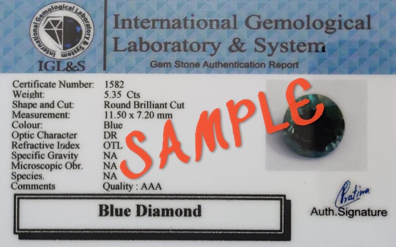 2.80-3.00ct Blue Diamond Rose Cut Round Faceted Carat Clarity Certified