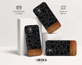 Panther Spots WALLET + MIRROR Case | Available for Apple iPhone 12 Pro Max, 12 Pro, iPhone 12 Mini, iPhone 11 Pro Max, 11 Pro, SE, SE2