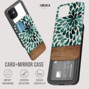 Teal Drips WALLET + MIRROR Case | Available for Apple iPhone 12 Pro Max, 12 Pro, iPhone 12 Mini, iPhone 11 Pro Max, 11 Pro, SE, SE2