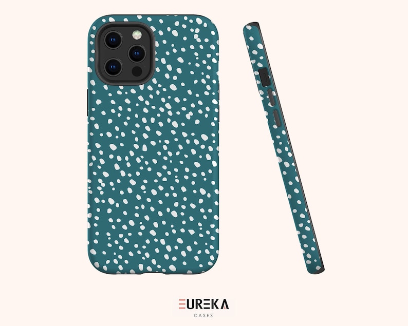 Teal Dots TOUGH iPhone Case Available for iPhone 12 Pro Max 12 Pro iPhone SE 7 iPhone 11 Pro Max iPhone 12 Mini 8 Plus XS Max