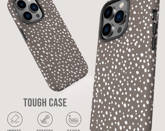 Taupe Dots Phone Case | For Apple iPhone 15, iPhone 15 Pro Max, iPhone 15 Plus, iPhone 14 Pro, iPhone 14, iPhone 13, 12, 11, SE, Xr