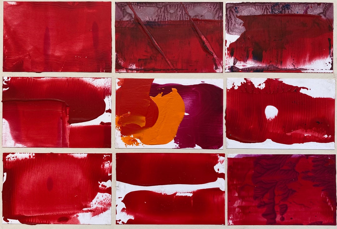 Red Image Study Nine Studies for Red Landscape - Etsy