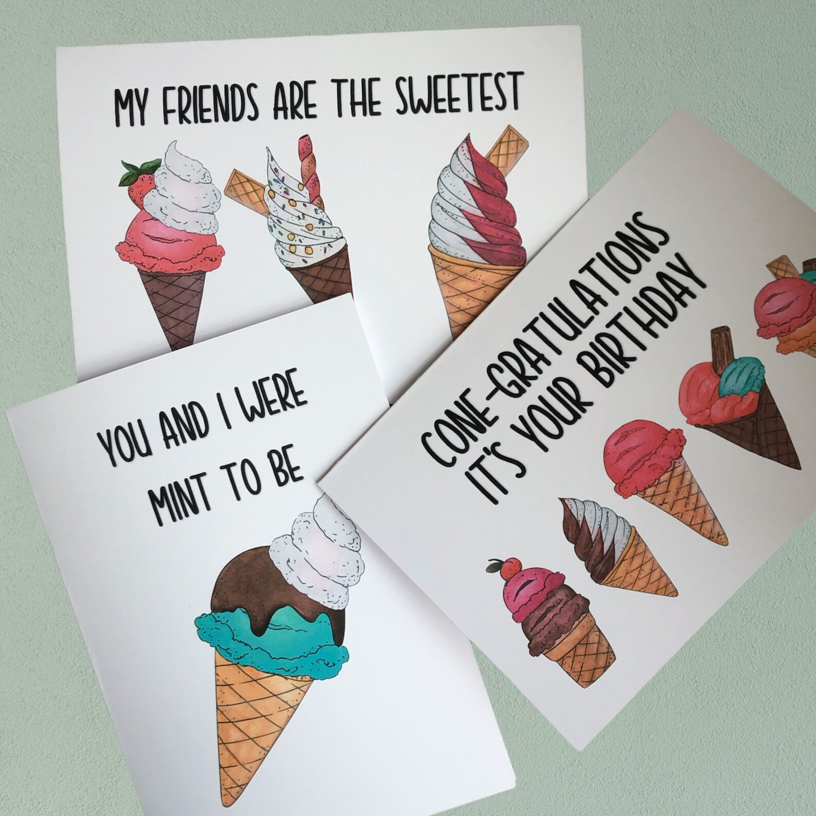 Ice cream Pun Card for FathersDay / Dad Happy Birthday Etsy