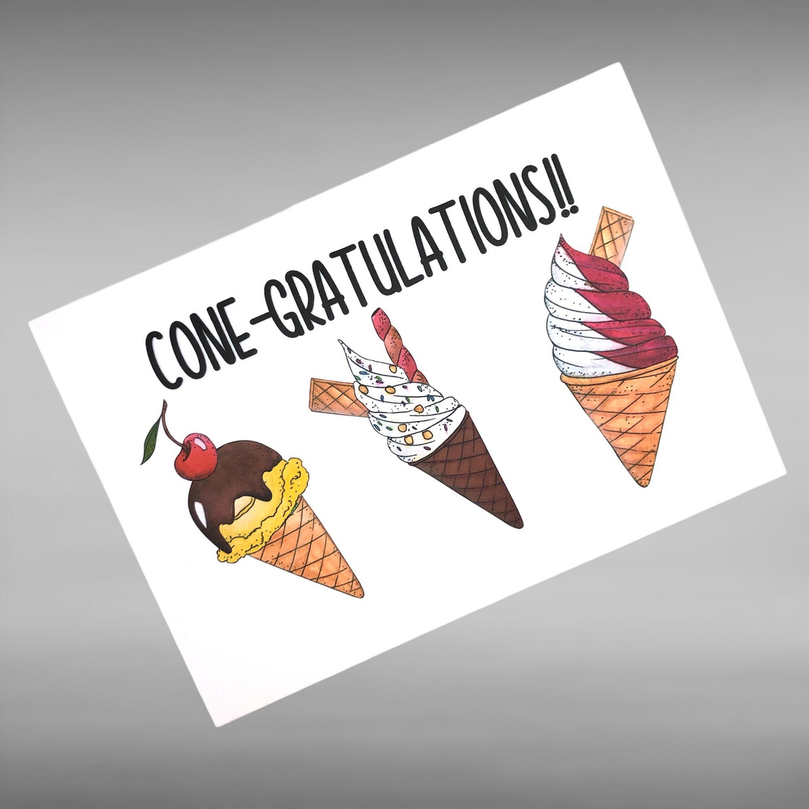 Ice cream Pun Card for friend / Happy Birthday Icecream Card Etsy