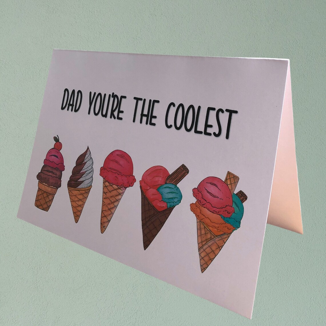 Ice cream Pun Card for FathersDay / Dad Happy Birthday Etsy