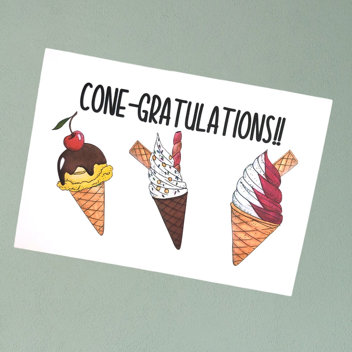 Ice cream Pun Card for friend / Happy Birthday Icecream Card Etsy