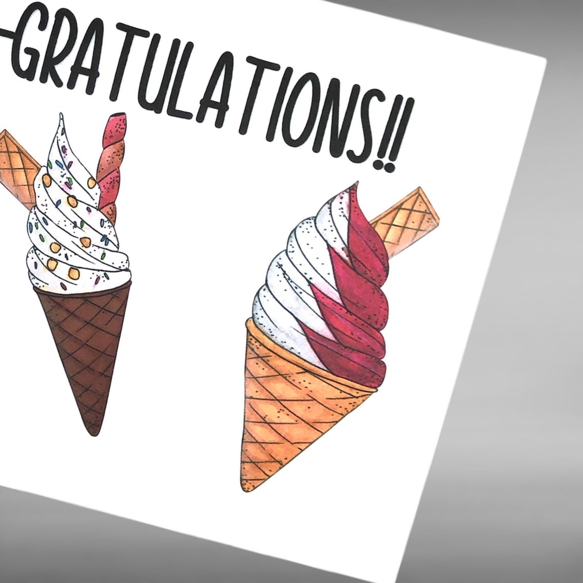 Ice cream Pun Card for friend / Happy Birthday Icecream Card Etsy