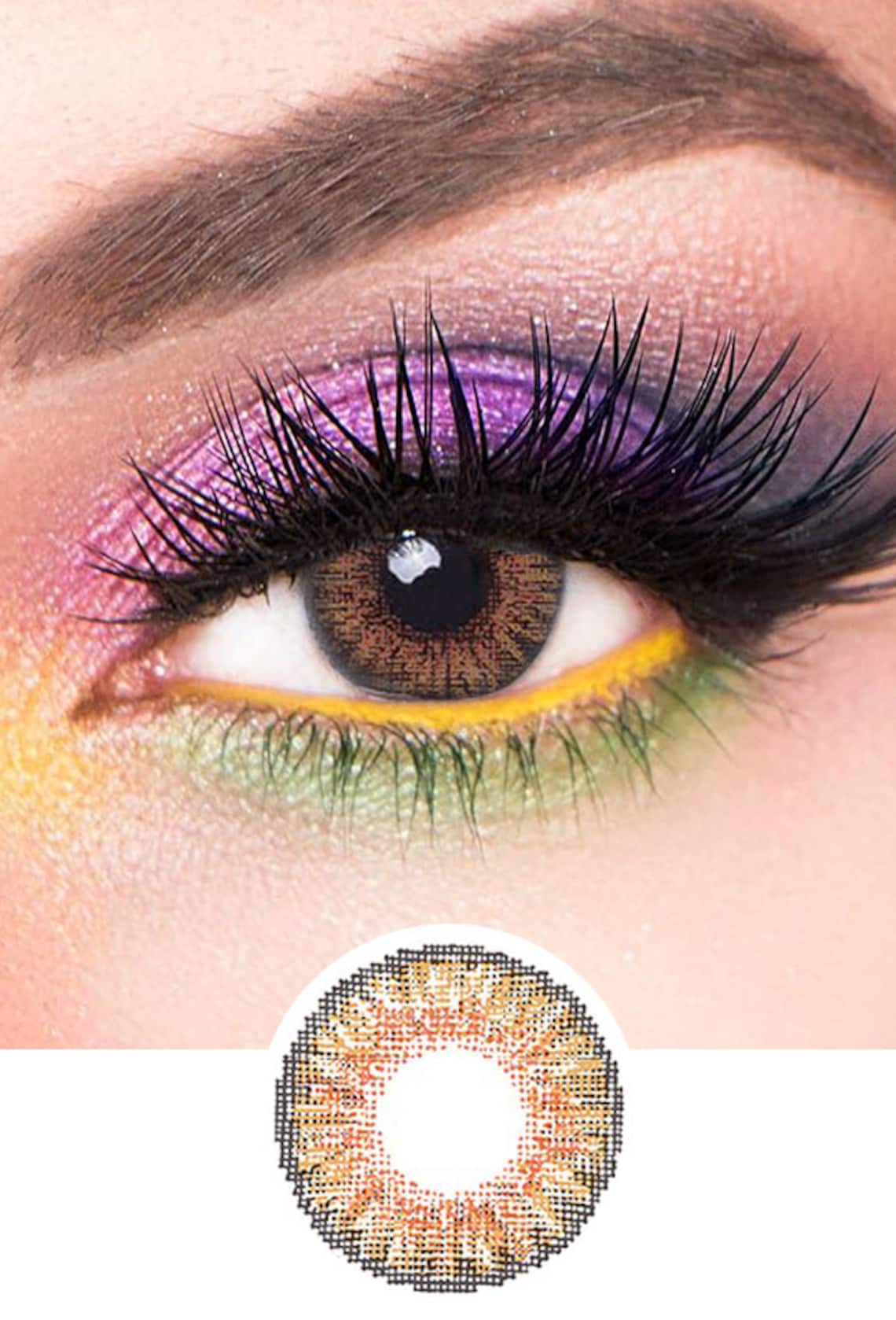 1Pair Honey Colored Contact Lenses for Eyes Etsy