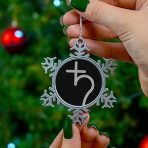 Saturn Pewter Snowflake Ornament